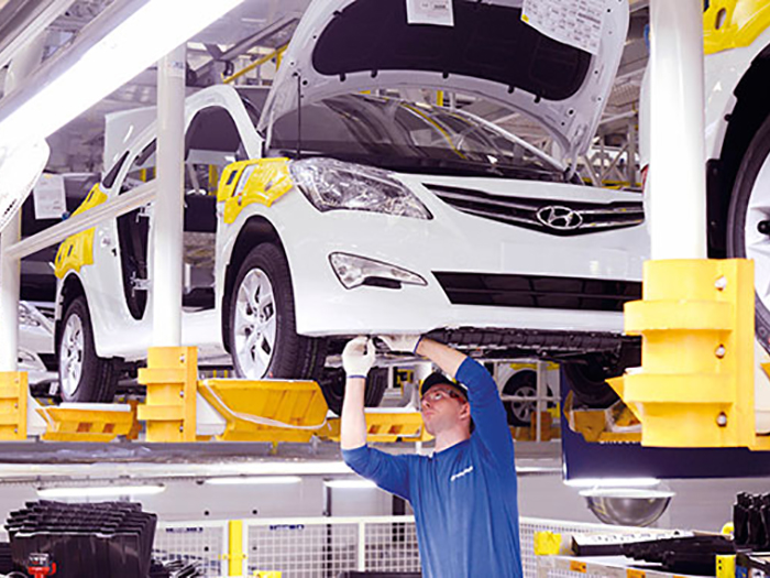 Российский завод Hyundai в 2015 году снизил производство на 3,1% 