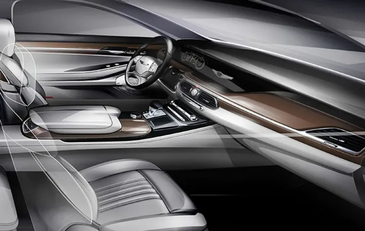 Hyundai показал первое изображение салона Genesis G90