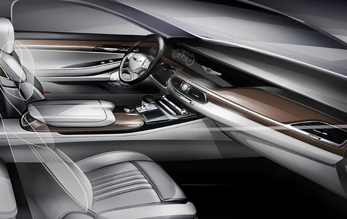 Hyundai показал первое изображение салона Genesis G90