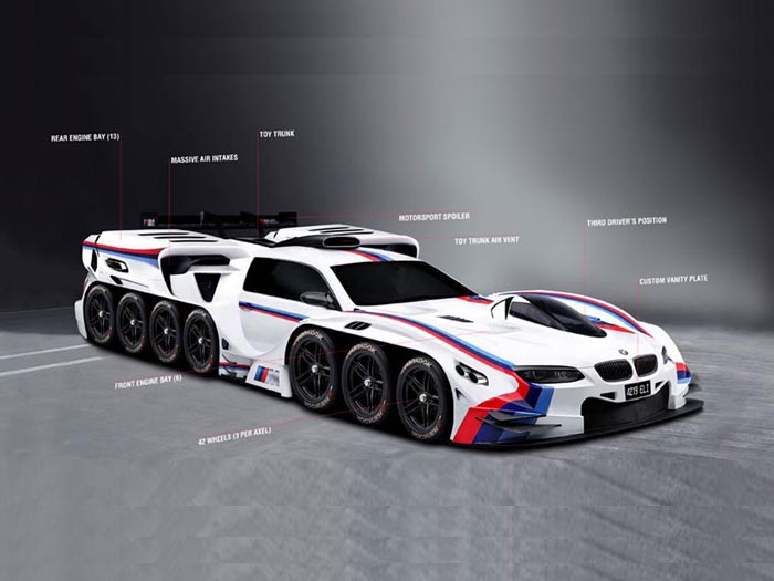 Дизайнеры BMW нарисовали автомобиль с 19 моторами